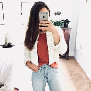 Anthropologie cropped beaded cardigan